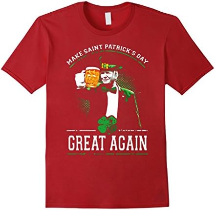 Men's Make St. Patrick's Day Great Again T Shirt Medium Cranberry