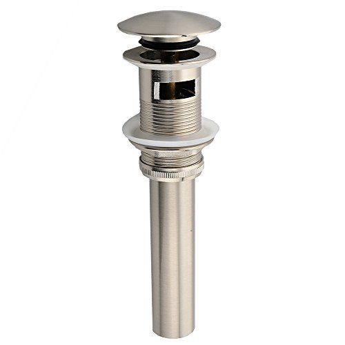 VCCUCINE Brushed Nickel Lavatory Water Stopper Pop Up Bathroom Vanity Sink Drain With Overflow, Vanity Sink Drain Stopper - Thumbnail 4