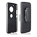 MICROSEVEN Compatible with Motorola Moto G5 Plus Case, Moto G Plus (5th Generation) Black Rubberized Slim Hard Case Cover + Belt Clip Holster for Moto G5 Plus (Black Shell Holster)