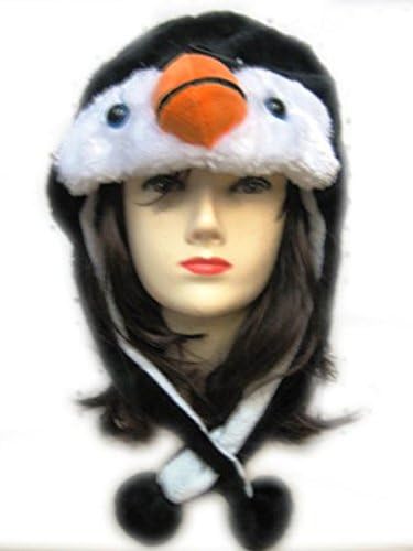 Plush New Penguin Animal Hat - Penguin Hat with Ear Flaps and Poms [Toy]