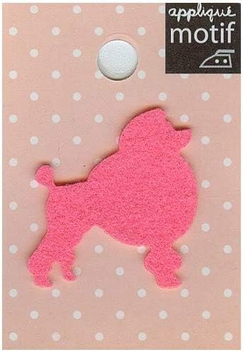 Pink Poodle Dog Design Small Iron-on Applique (Patch Size:1.25"x1.5")