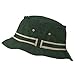 Striped Hat Band Fisherman Bucket Hat - Green Khaki L-XL