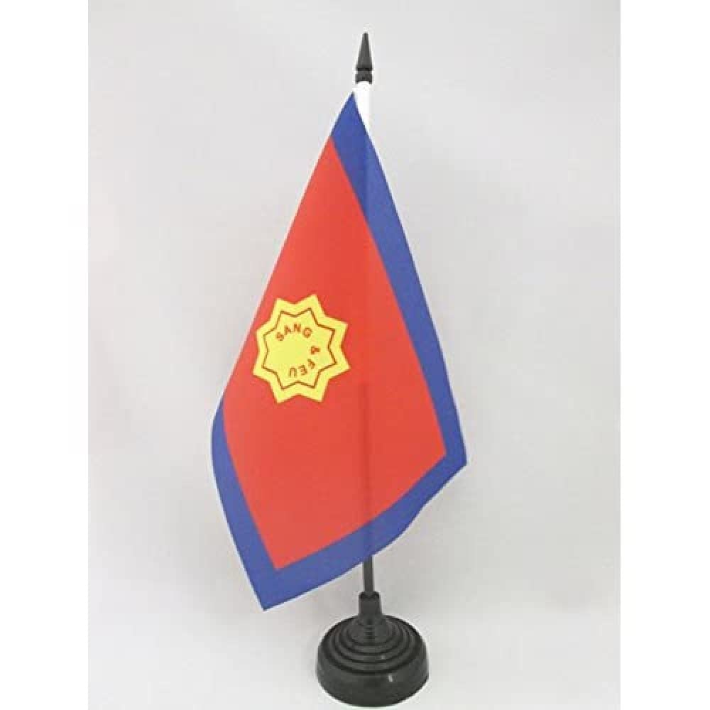 AZ FLAG Salvation Army Table Flag 5'' x 8'' - catholic organisation of SA Office Decoration 100% Polyester 21 x 14 cm - Mini Desk Flag with Pole and Black Plastic Base