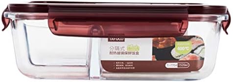 DUOMING Bento Box, Heat-resistant Glass Lunch Box Rectangle, Microwave Lunch Box and Bowl Lunch Box Bento Boxes