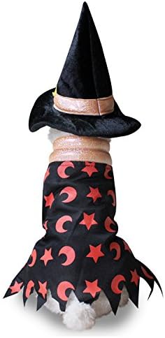 LXLP Dog Customes Outfit for Dogs Clothes Christmas Hallween Day Party Cosplay Apparel for Pets (Black witch sets, S)