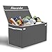 Personalized Monogrammed G.U.S. Kids Collapsible Toy Chest with Flip-Top Lid, Large, Gray with White Trim