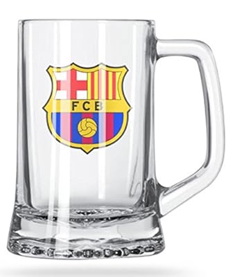 Fc Barcelona Short Beer Mug - Glass Mug With The Fc Barcelona Crest In Full Color - Buy The Fc Barcelona Beer Mugs For Your Next Party - Get Some Mugs For A Friend, Get Some For You Too!