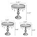 Lucky Monet 3Pcs Crystals Cake Stand Cupcake Tower Stand Wedding Plates Set Metal Round Party Dessert Display Décor with Crystals Beads (3pcs, Silver)