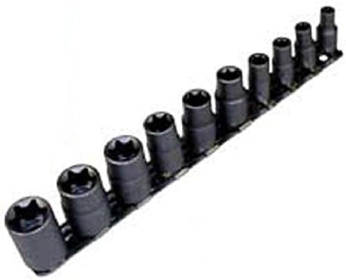 New 11pc Female E Torx Torque Star Socket Bit Set on Snap in Rail E4-E20 $0 Ship