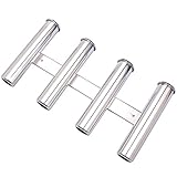Hoffen Wall-Mounted 316 Stainless Steel Rod Holder 4 Tube Fishing Pod Rack for Marine Boat Yacht Camper RV