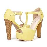 DREAM PAIRS LAURA Women's Peep Toe High Heel T-Strap Enjoyable Platform Pumps Sandals Shoes