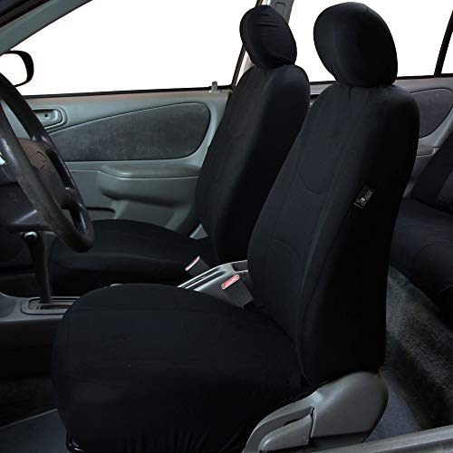 FH Group Car Seat Covers Front Set in Cloth Car Seat Covers for Low Back Car Seats with