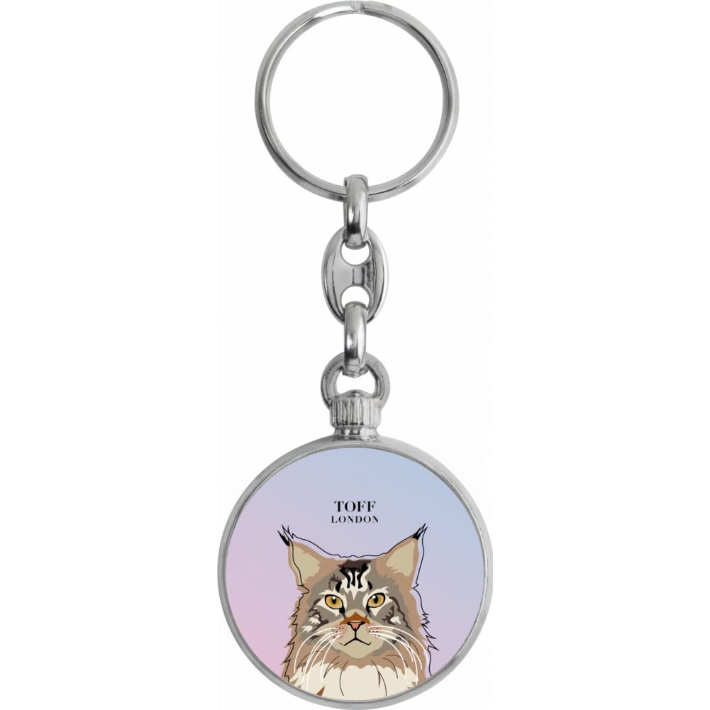 Toff London Maine Coon Cat Head Keyring