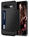 Vofolen Cover for Galaxy S10 Case Wallet Credit Card Holder ID Slot Sliding Door Hidden Pocket Anti-Scratch Dual Layer Protective Hard Shell Rugged TPU Bumper Armor for Samsung Galaxy S10 (Black)