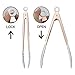 COOK WITH COLOR Stainless Steel Locking Food Tongs for Cooking and Grilling, Premium Silicone Tipped Tongs for Non Stick Cookware, 6”, 9” and 12” Set of Three, Rose Gold and White Sturdy Tongs
