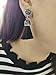 Women's Dangle Drop Short Tassel Earrings with Shell Pearl Black Rhinestone Top