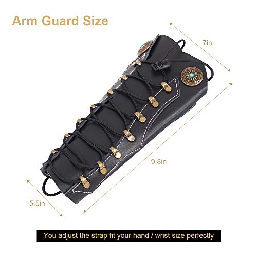 image for Tophunter Archery Armguard，Handmade Leather Forearm Protector Bracer
