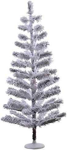 Vickerman White Plastic 4-foot Flocked Feather Unlit Artificial Christmas Tree