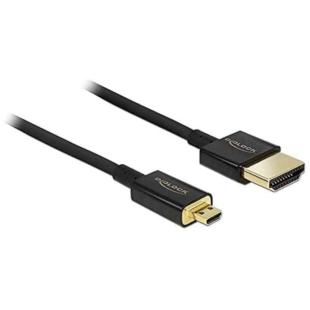 Delock Slim Premium High Speed HDMI Cable with Ethernet HDMI-A Male to HDMI Micro-D Male 3D 4K 2 m