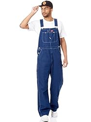 Dickies Men's Bib Overall Work Pants, Rinsed Indigo