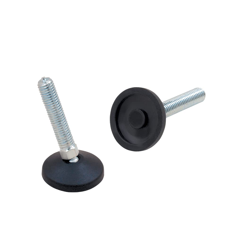 RUBBERGIANT Adjustable Feet M10 x 50mm - 100kg Levelling Feet Table Machine Conveyor Furniture Foot I Tilting Adjustable Feet Levelling (4, M10 x 50mm - 38mm Base)