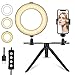 6'' LED Ring Light with Tripod Stand for Makeup/YouTube Video, Tenswall Mini Desktop LED Camra Light with Phone Holder Selfie Ring Light for Live Stream/Photography with 3 Light Modes & 11 Brightness