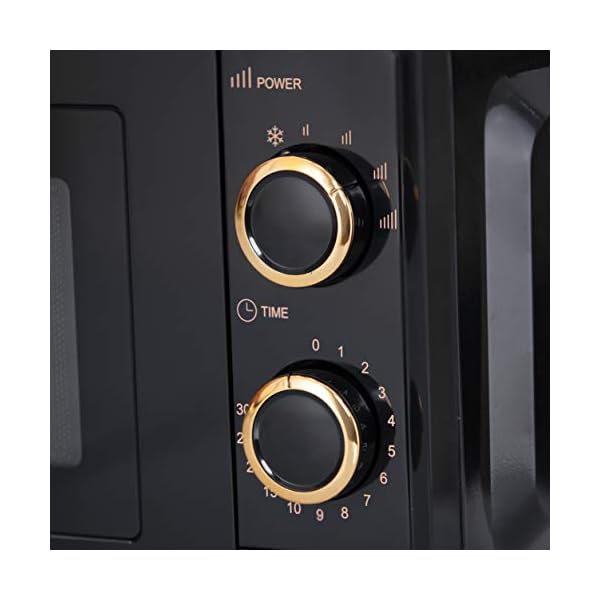 Tower-T24029RG-Manual-Solo-Microwave-with-4-Power-Levels-30-Minute-Timer-Defrost-Function-700-W-17-Litre-Black-and-Rose-Gold Tower T24029RG 17L Manual Microwave with 700W Power Output and 6 Power Levels, Black and Rose Gold
