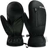 JJZS Waterproof Ski Mittens Ski Glove for Women Men Youth Winter Cold Weather Snow Gloves with Hands Warmer Zipper Pocket