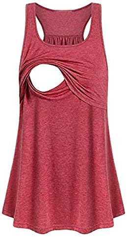 vermers Womens Maternity Tank Tops Casual Loose Comfy Pull-up Nursing Tanks Breastfeeding Vest T Shirt Pregnant Clothes