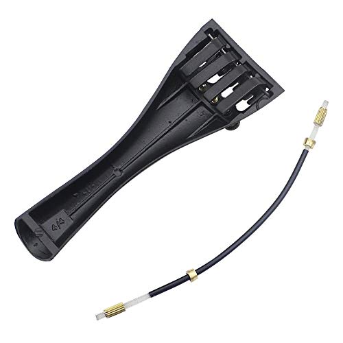 Algol - 3/4 4/4 Violin Fiddle Tailpiece Hill Style with 1pcs Tailgut Tailcord 4 Fine Tuners Aluminum Alloy Durable Strong