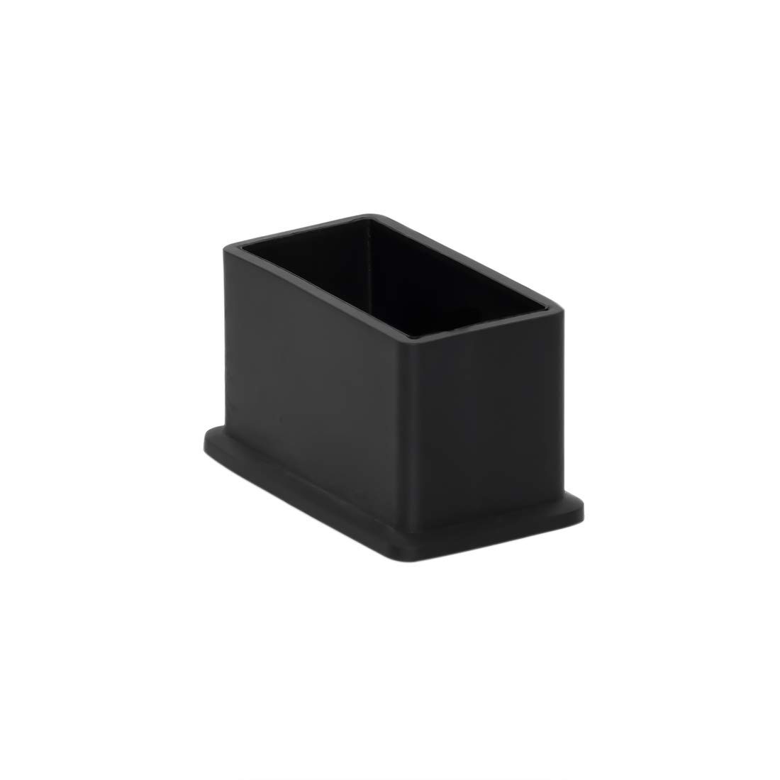 Flyshop 12PCS Chair Leg Tips Caps Black Flexible PVC Chair Leg Floor Protectors Rectangle Shaped Furniture Table Foot Covers 13/16" x 1-9/16" (20 x 40 mm)