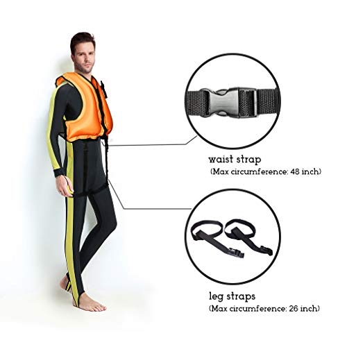 NAXER Inflatable Life Jacket Adult Life Vest for Snorkeling Kayaking Suitable for 90-220 lbs