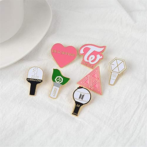 AOVITY Set 7pcs BTS Bulletproof Juvenile Blackpink wannaone exo Twice Cartoon Brooch Pin Badge Denim Jacket Collar Bags Backpacks Decoration Pins Jewellery Label Accessories Gift