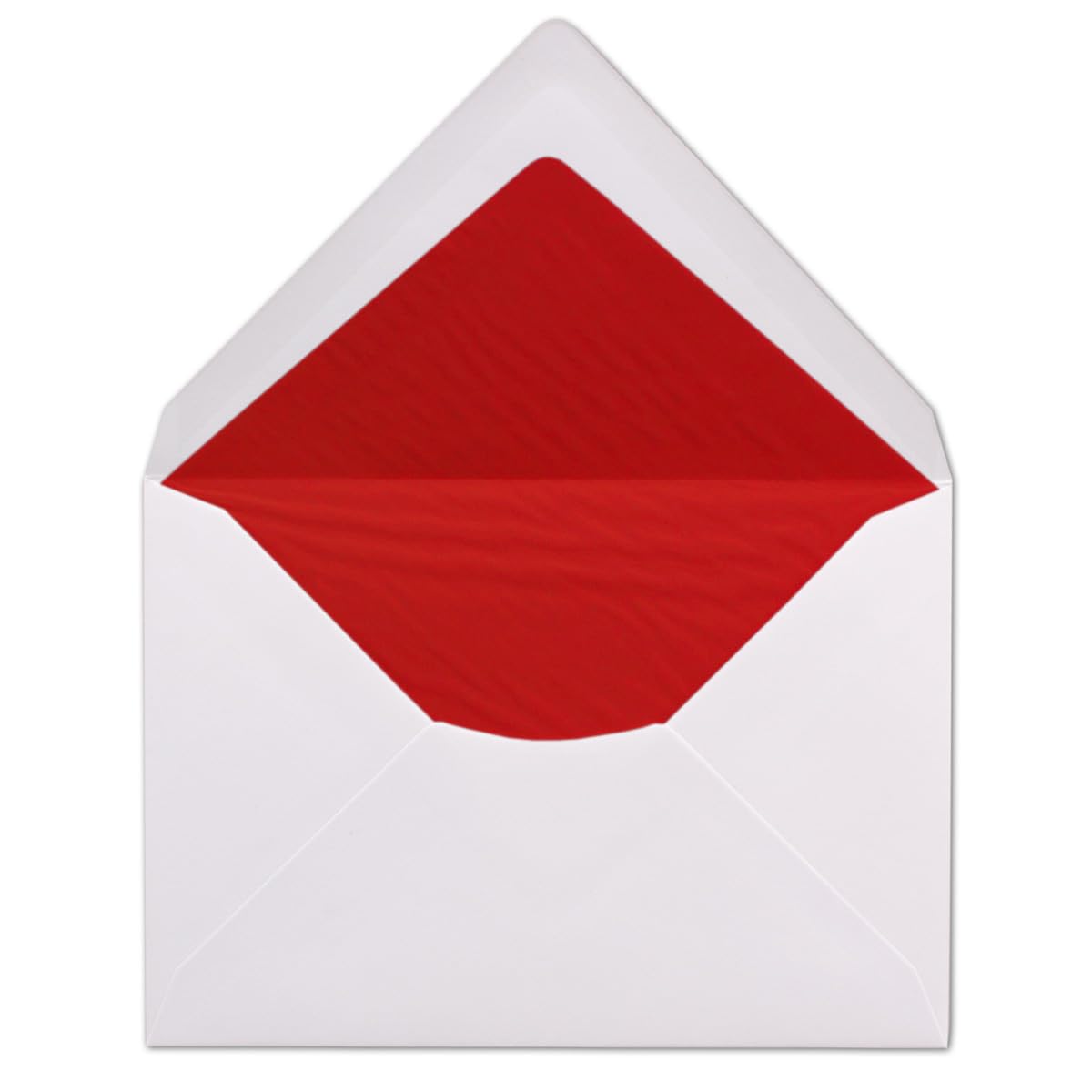 Glüxx-Agent 100 envelopes DIN C6 - White lined with red tissue paper - 11.4 x 16.2 cm - 100 g/m² wet-glue envelopes from your