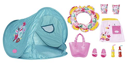 BABY born Urlaubs-Set mit Strandmuschel und Strandbekleidung für 43 cm Puppen, 829257 Zapf Creation
