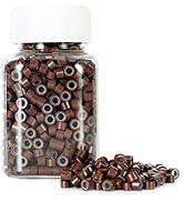 Silicone Hair Beads for Extensions,5mm Lined Light Brown Beads for I Tip Hair Extensions,1000Pcs ...