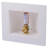 Sharkbite 25033A Ice Maker Outlet Box with Water Hammer Arrestors, 1/2 Inch x 1/4 Inch Compression, Push-to-Connect Copper, PEX, CPVC, PE-RT Pipe