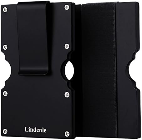 Lindenle Slim Money Clip Wallet Stainless Steel Aluminum Credit Card Case Holder