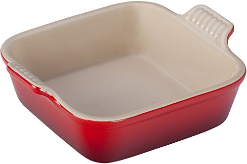 Le Creuset Heritage Stoneware 8" Square  Dish, Cerise (Cherry Red)