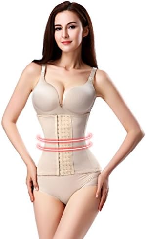 SHUNROUFEN Waist Trainer Corset for Weight Loss Sport Workout Body Shaper Tummy Fat Burner (X-Large(Fits 27-28 Inch Waistline), Beige)
