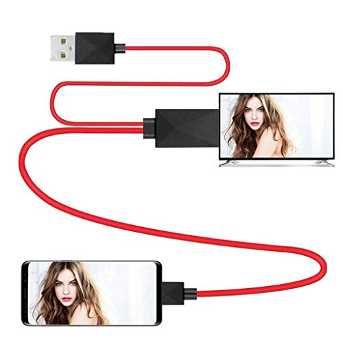 Aobiny USB C Micro-USB to HDMI 4K Cable HDTV TV Digital AV Adapter for Samsung (Red)