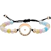 JunyiDIY Faith Can Move Mountains Inspirational Bracelet - Christian Religious Mustard Seed Faith Bracelet Rose Gold Color Morganite Stone Bracelet for Women Birthday Graduation Gift Y3557