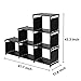 Blissun Cube Organizer 3 Tier Cabinet Bookcase, Storage Cube Closet Shelf, Black, BLIS-A01