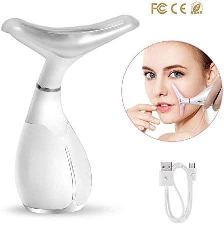 Ultrasonic beauty device, Skin Tightening Machine,45℃ ± 5℃ Magnetic Heat Anti Aging Skin Care Beauty Device,USB Rechargeable, 3 Modes (White)