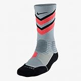 Nike Hyper Elite Chase Basketball Crew Socks Grey/Hot Lava SX4923-054