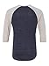 Alternative Men's Raglan 3/4 Sleeve Henley Shirt, Navy/Oatmeal, Medium