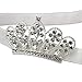 BLUETOP Baby Hair Bands Baby Girls Crown Headbands Elastic Toddler Princess Hair Bands Accessory Infant Girl Tiara Headband Gift Photo Shoot Prop for Birthday Party Baby Shower White/Gold