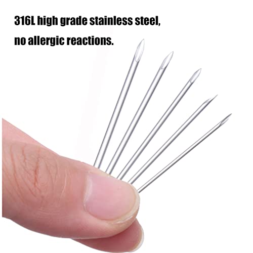 SOTICA Piercing Needles 50pcs Ear Nose Piercing Needles Hollow