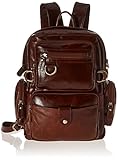 Tom Clovers Women's Men's Sports Bag Hiking Leather Backpack Cycling Backpack Daypack School Bag Brown