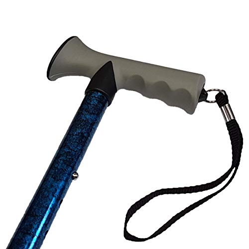 Life-Healthcare-Walking-Stick-Gel-Handled-Blue-Crackle